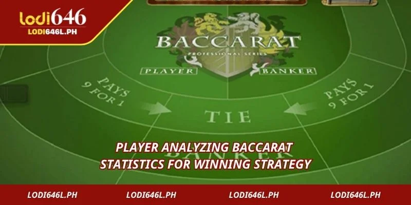 Player analyzing baccarat statistics for winning strategy
