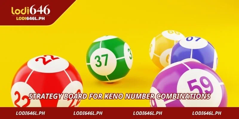 Strategy board for keno number combinations