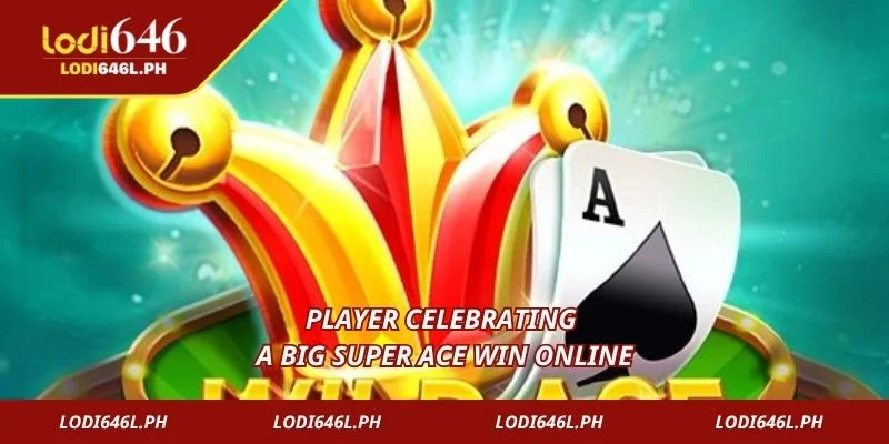 Player celebrating a big Super Ace win online