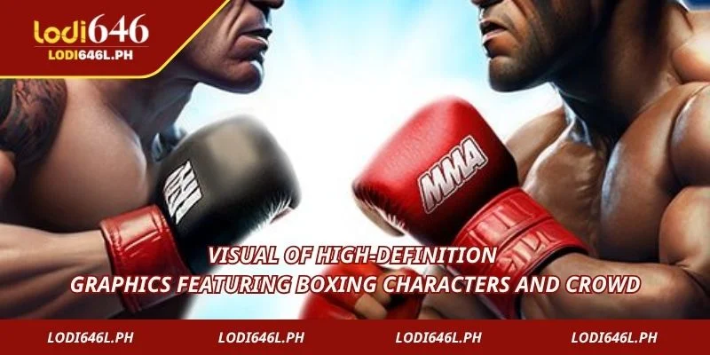 Visual of high-definition graphics featuring boxing characters and crowd