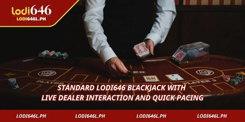 Standard Lodi646 blackjack with live dealer interaction and quick pacing