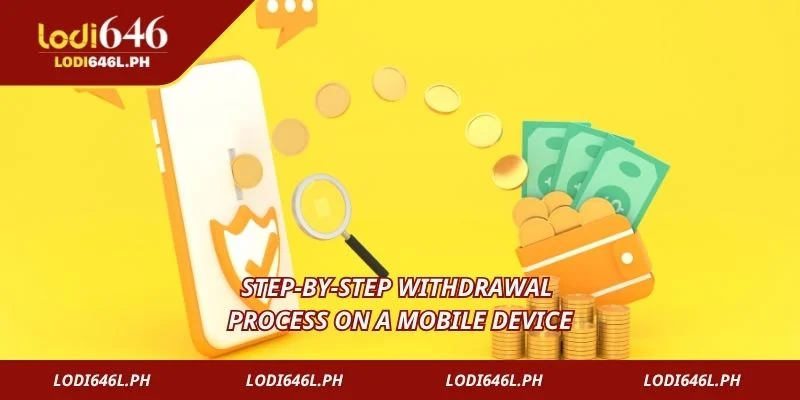 Step-by-step withdrawal process on a mobile device