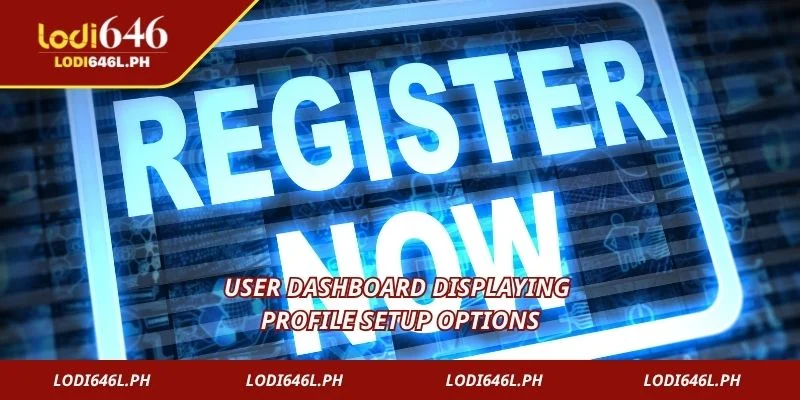 User dashboard displaying profile setup options