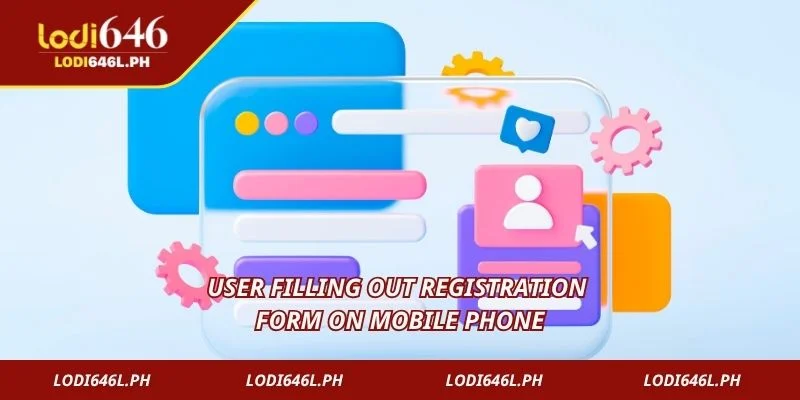 User filling out registration form on mobile phone