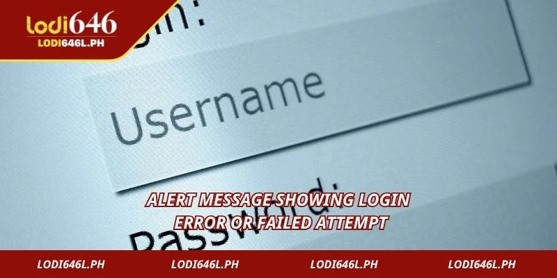 Alert message showing login error or failed attempt