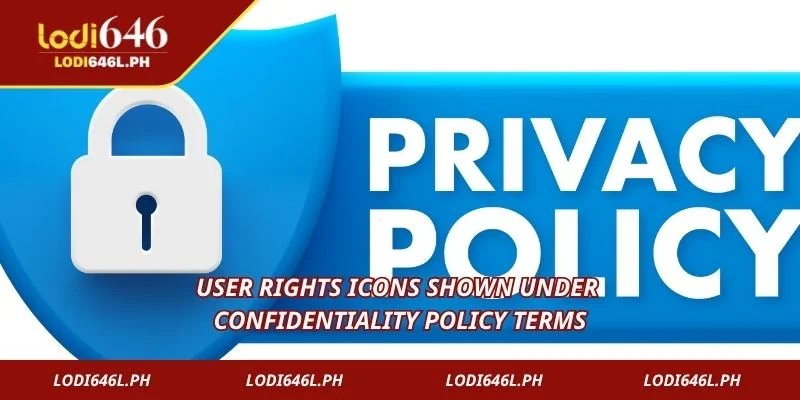 User rights icons shown under confidentiality policy terms